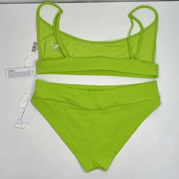 NWT Frankie’s Bikinis Gavin Ribbed bikini set XL neon green - Picture 6 of 16